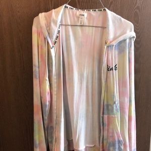 PINK lightweight zip up hoodie